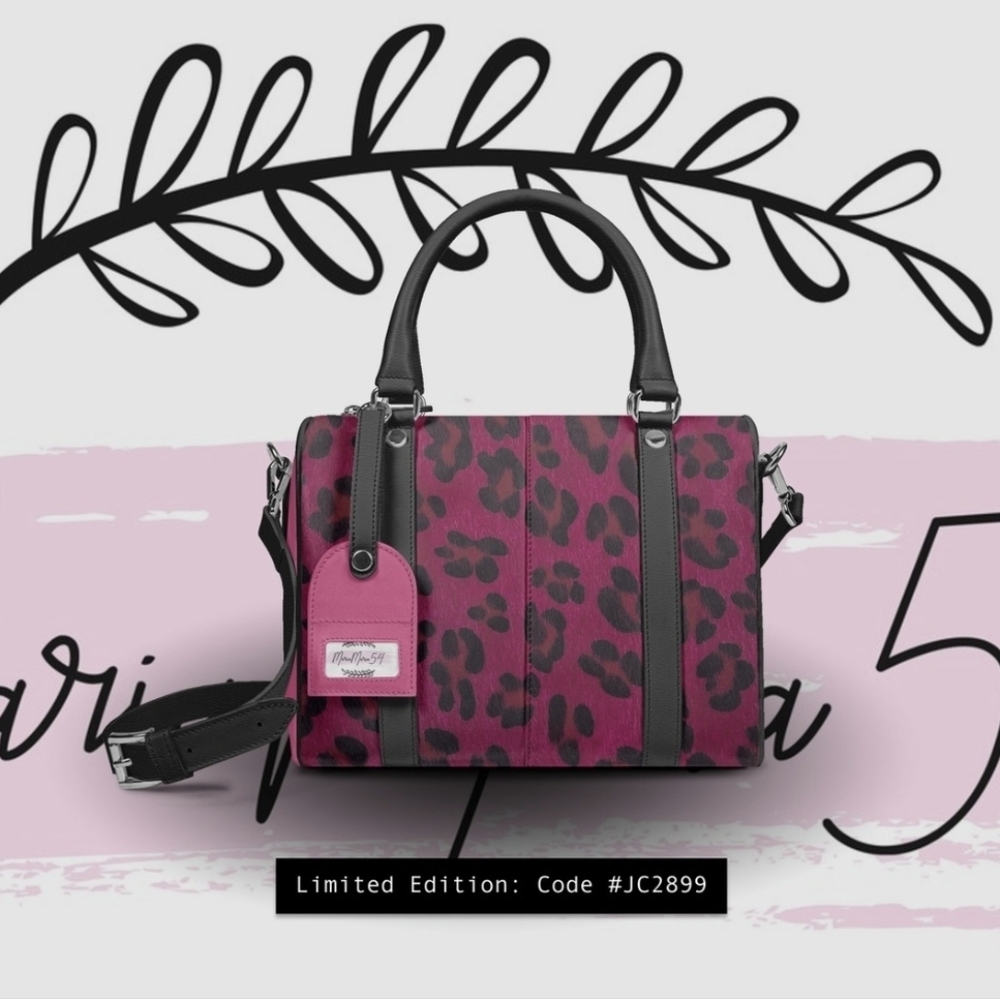 Pink Leopard Print Women's Bag
